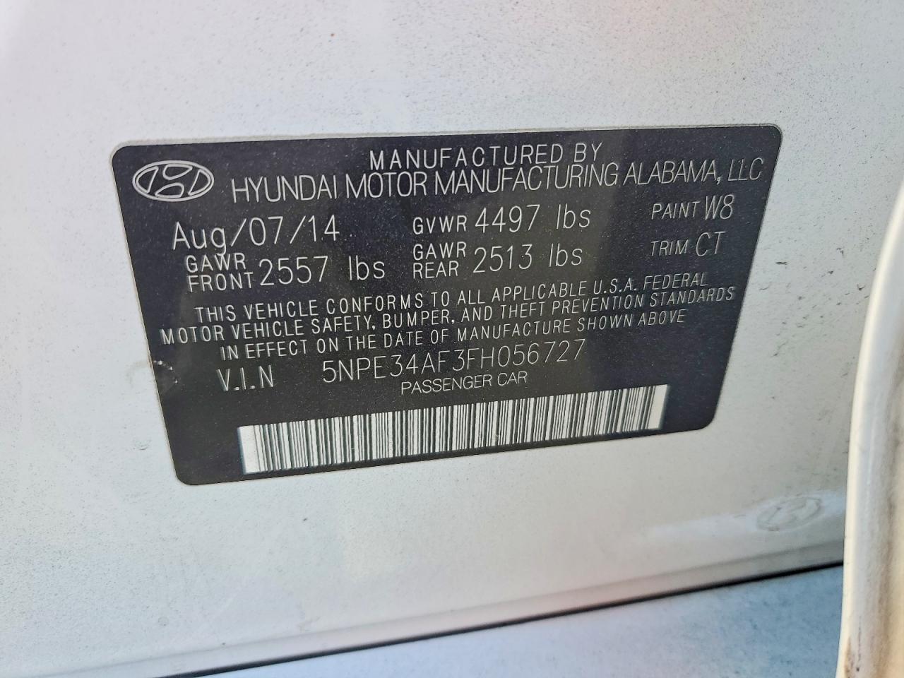 2015 HYUNDAI SONATA