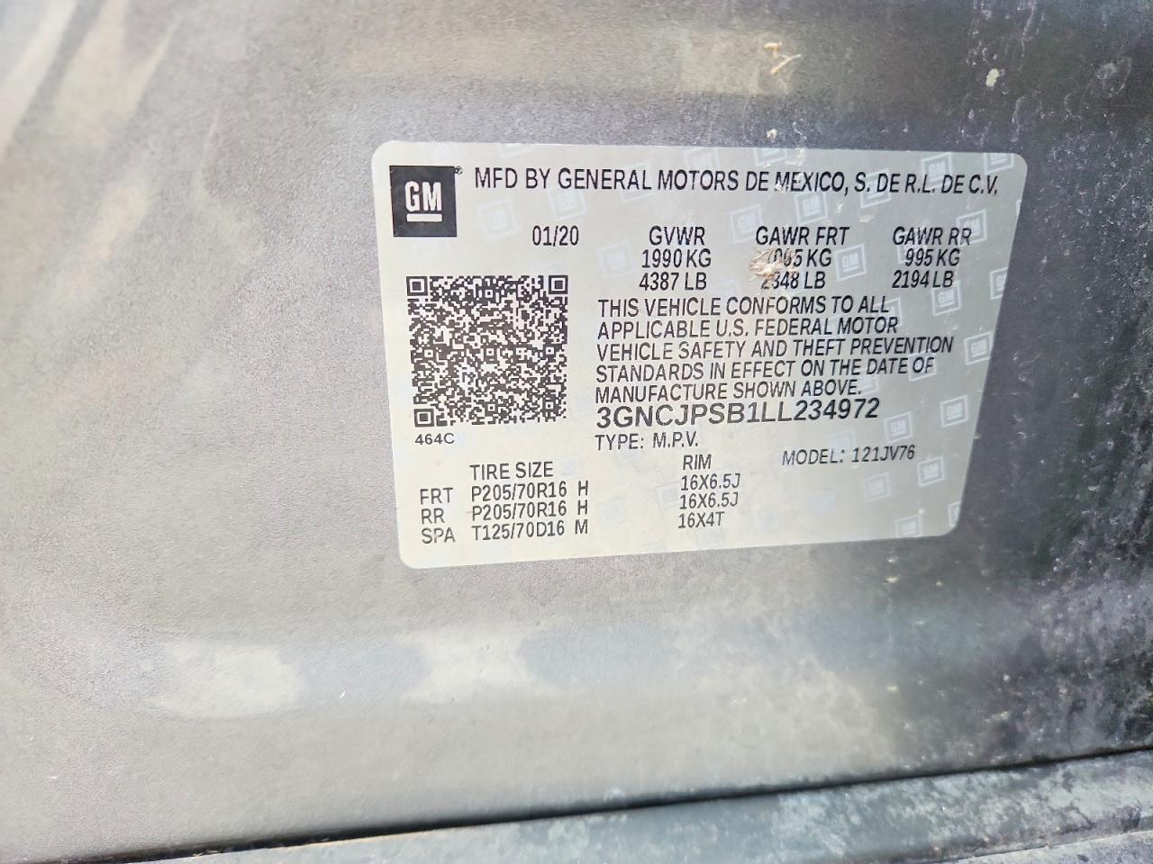 2020 CHEVROLET TRAX