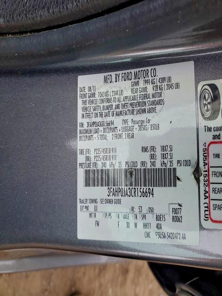 2012 FORD FUSION