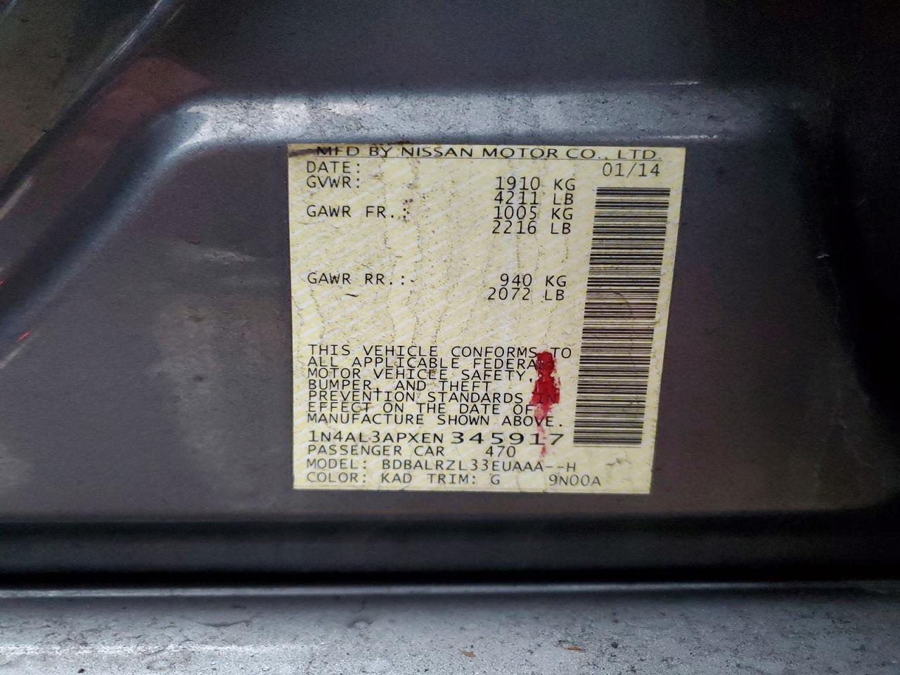 2014 NISSAN ALTIMA