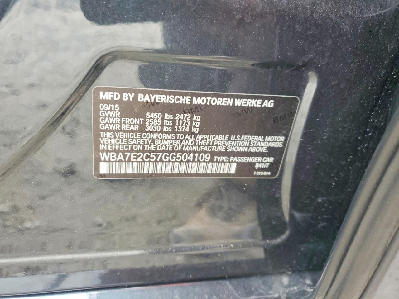 2016 BMW 7 series
