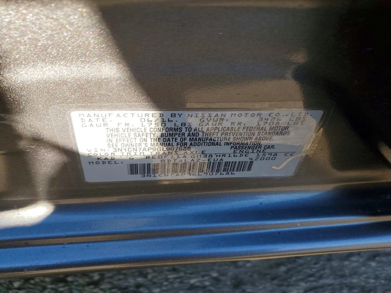 2016 NISSAN VERSA