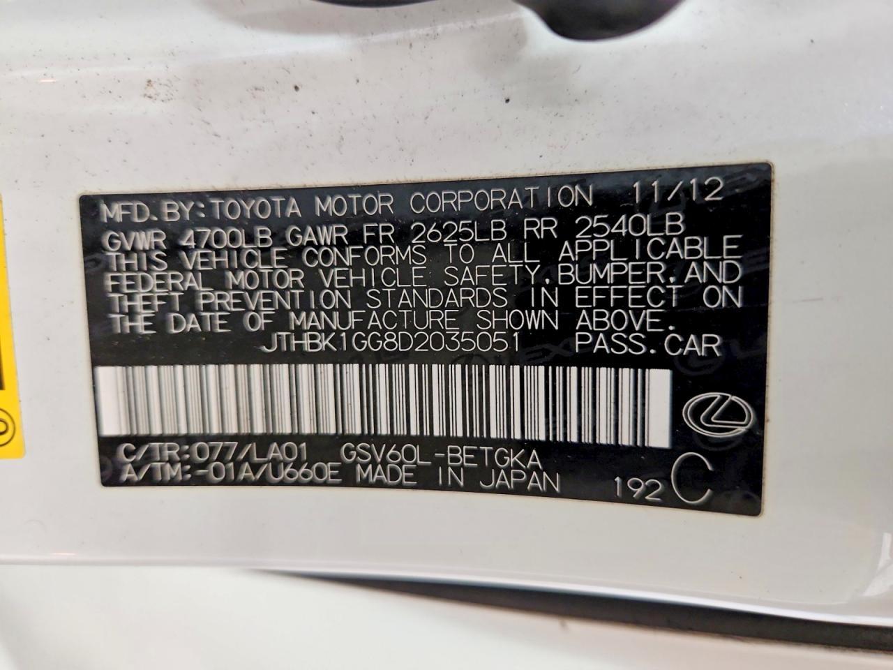 2013 LEXUS ES 350