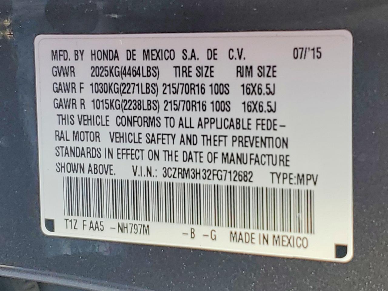 2015 HONDA CR-V