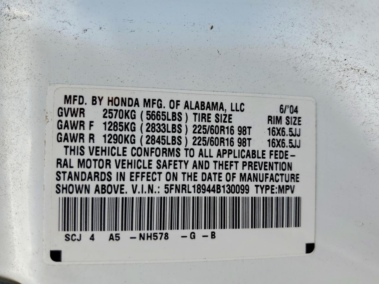 2004 HONDA ODYSSEY
