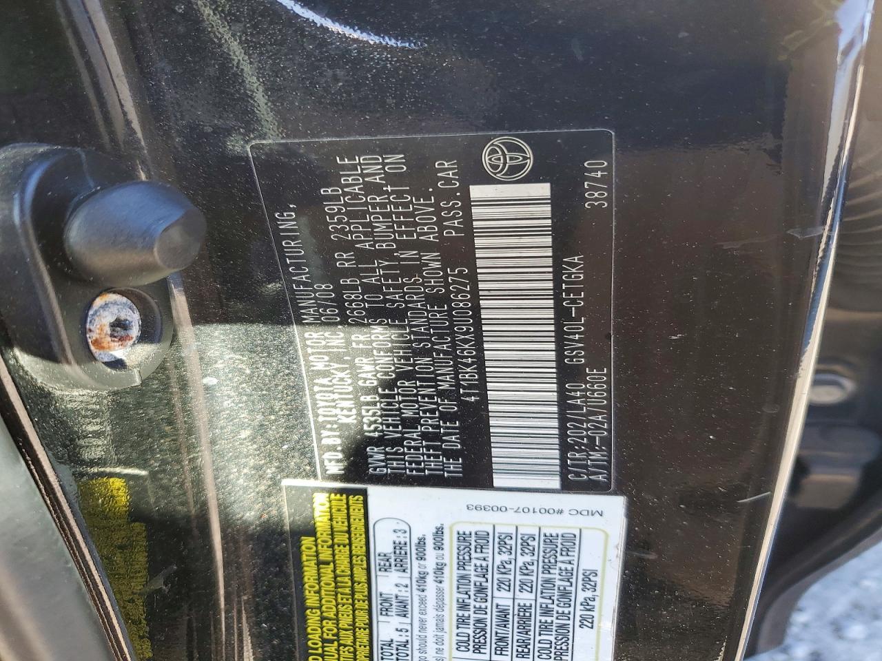 2009 TOYOTA CAMRY