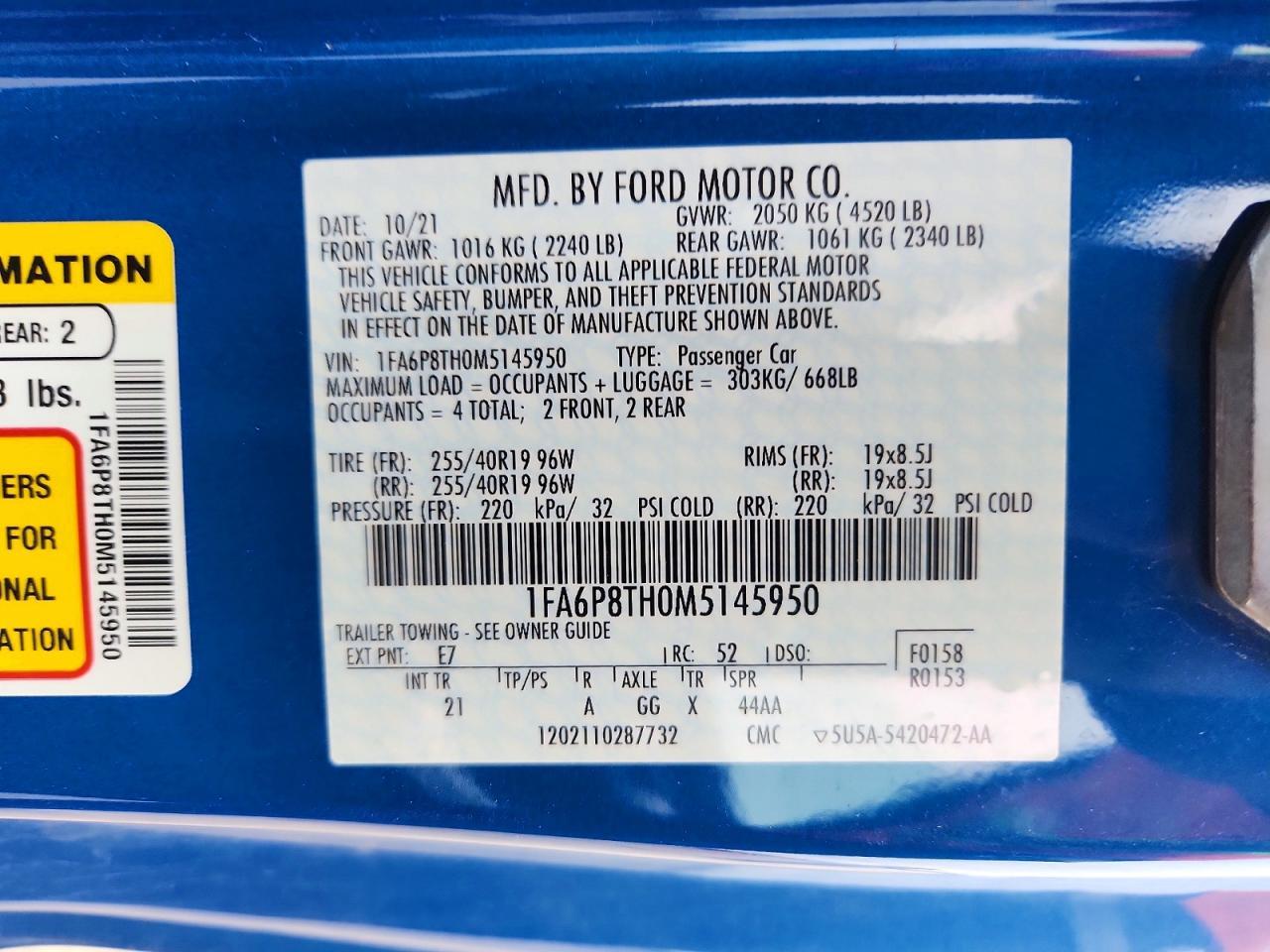 2021 FORD MUSTANG