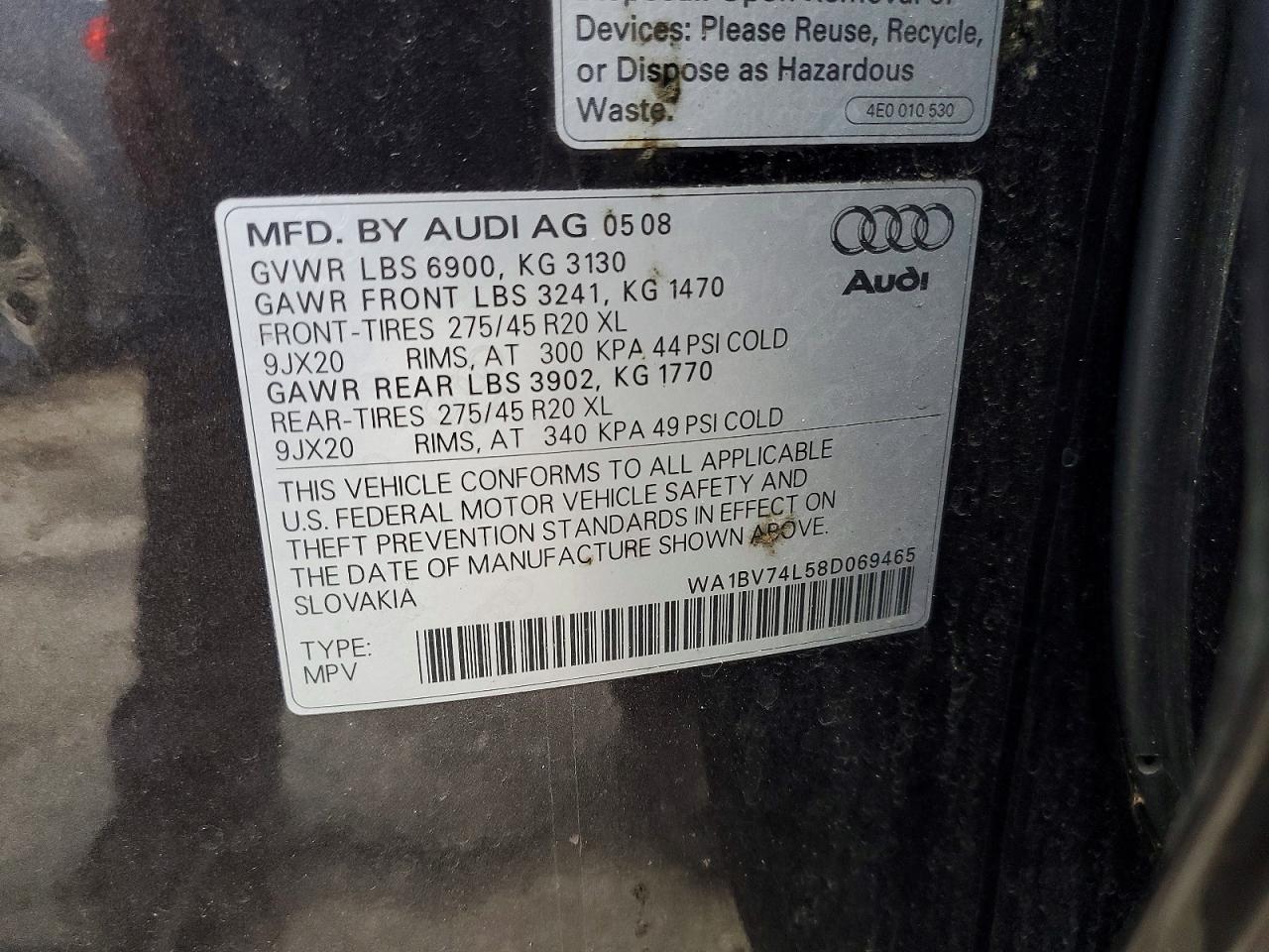 2008 AUDI Q7