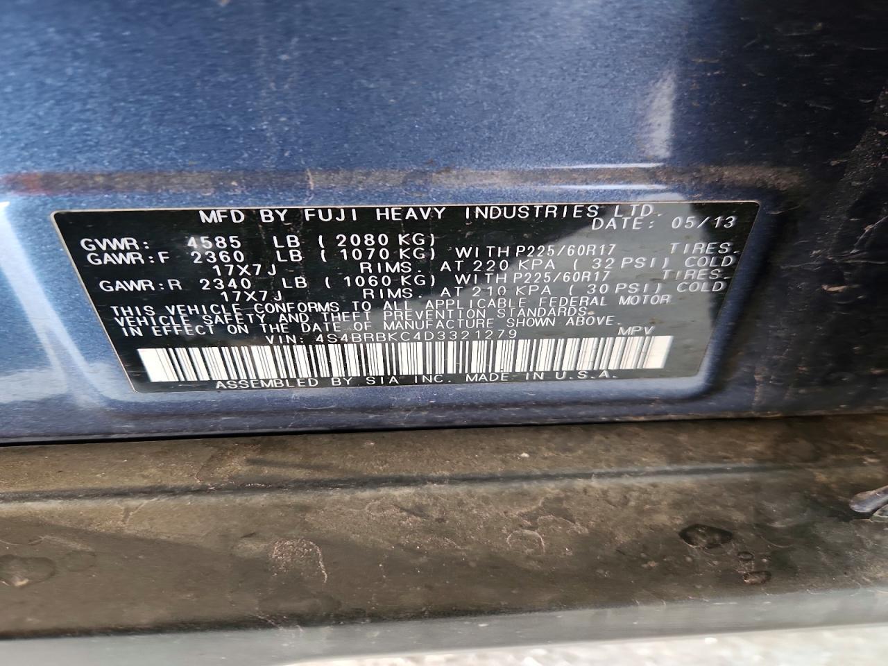 2013 SUBARU Outback