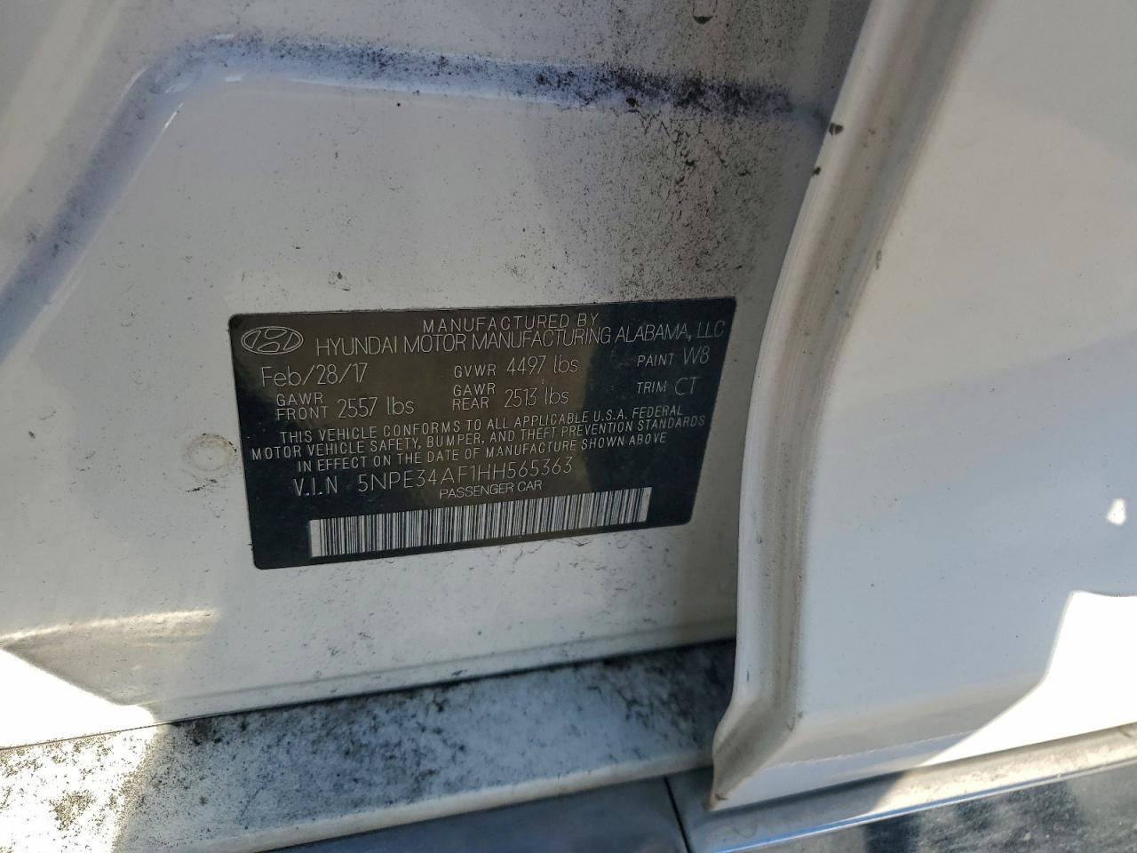 2017 HYUNDAI SONATA