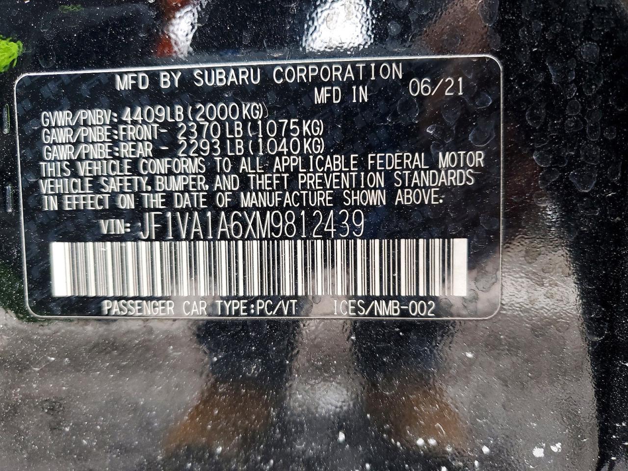 2021 SUBARU WRX