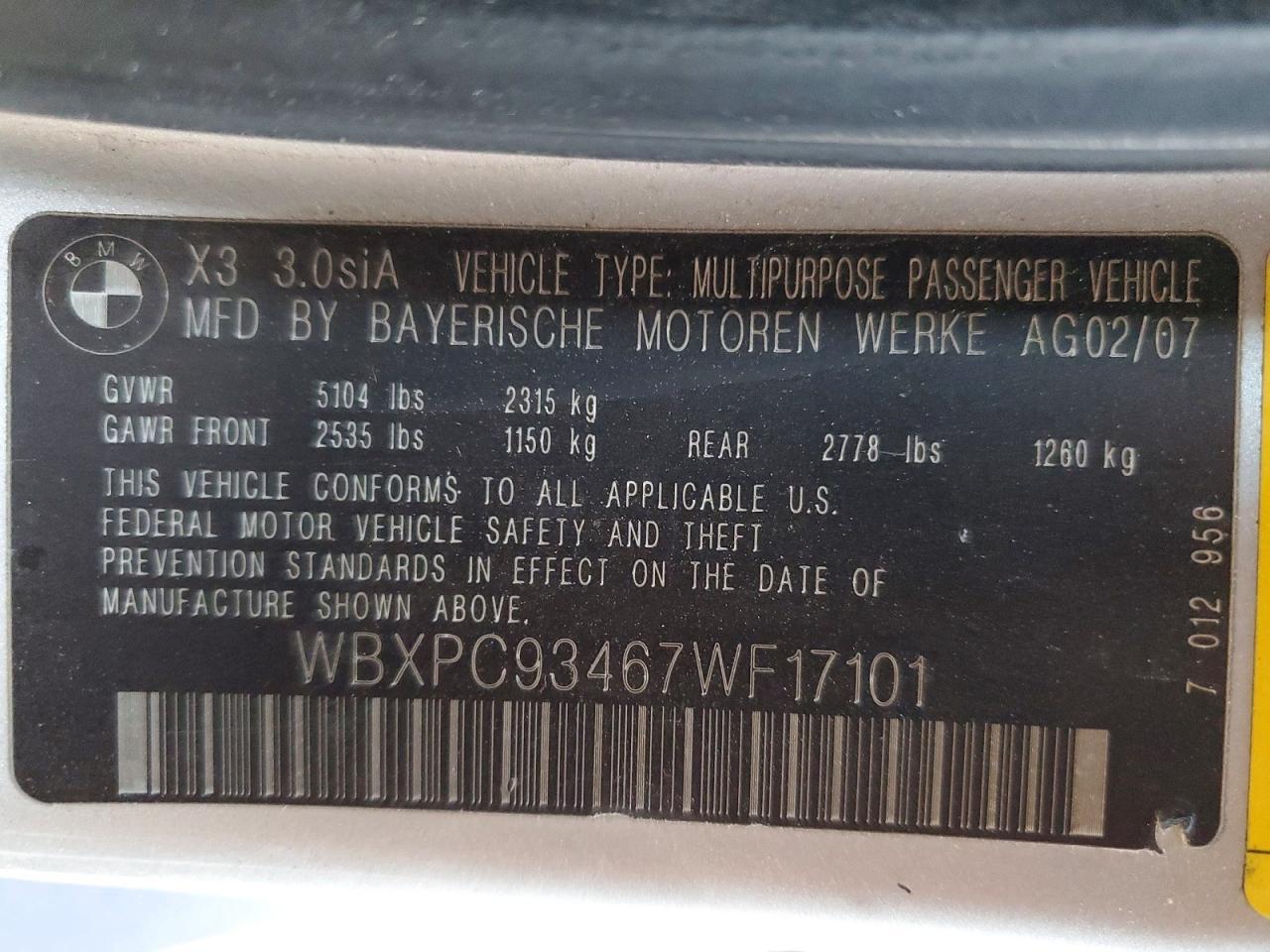2007 Bmw Motorrad X3