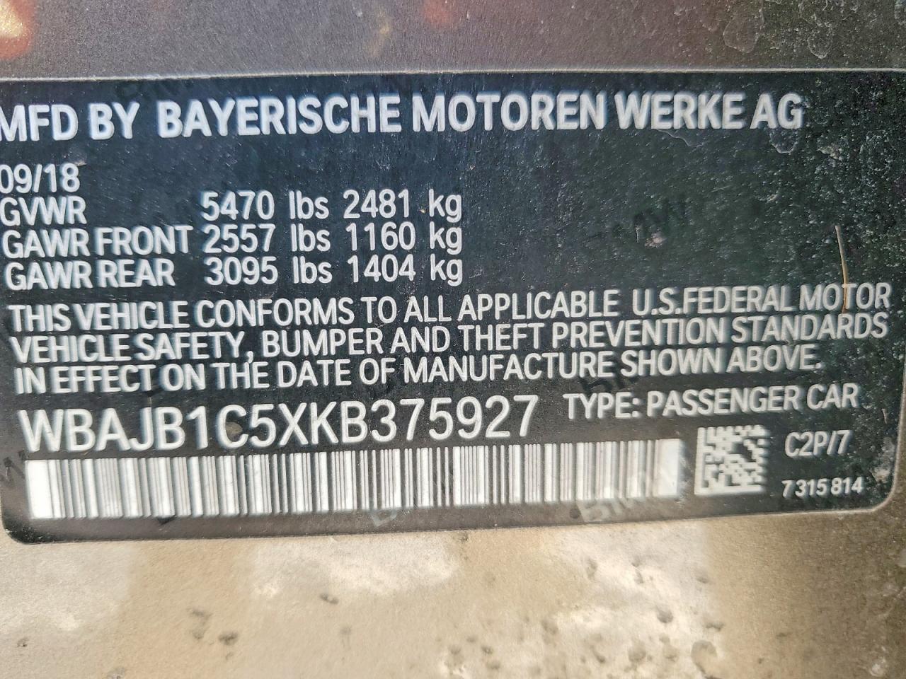 2019 BMW 5 series