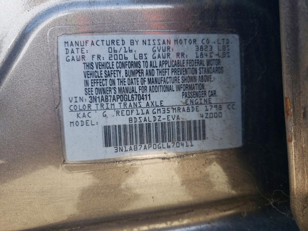 2016 NISSAN SENTRA