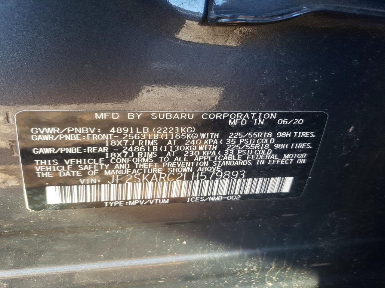 2020 SUBARU FORESTER
