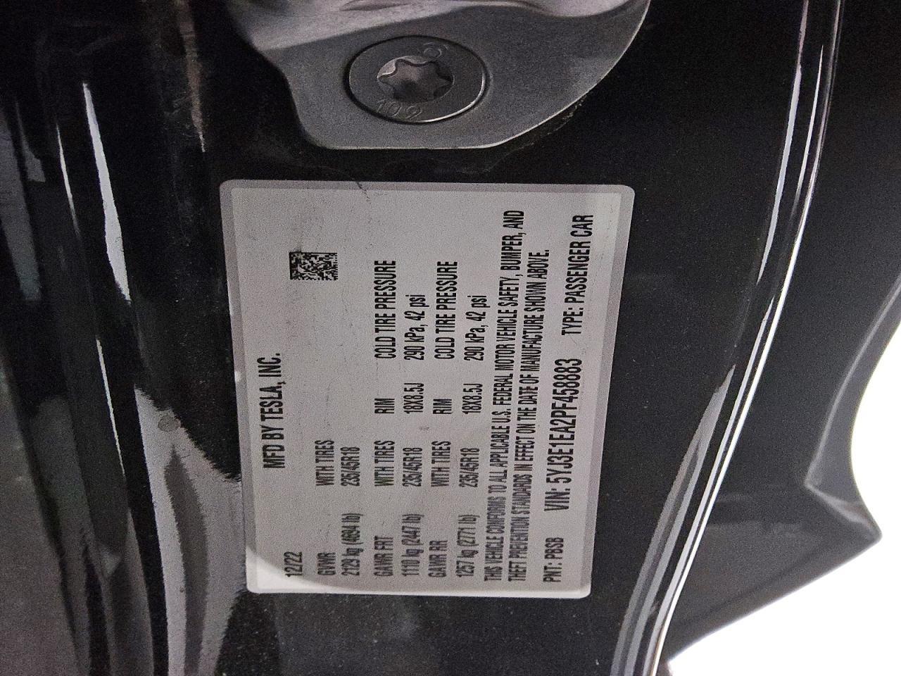 2023 TESLA MODEL 3