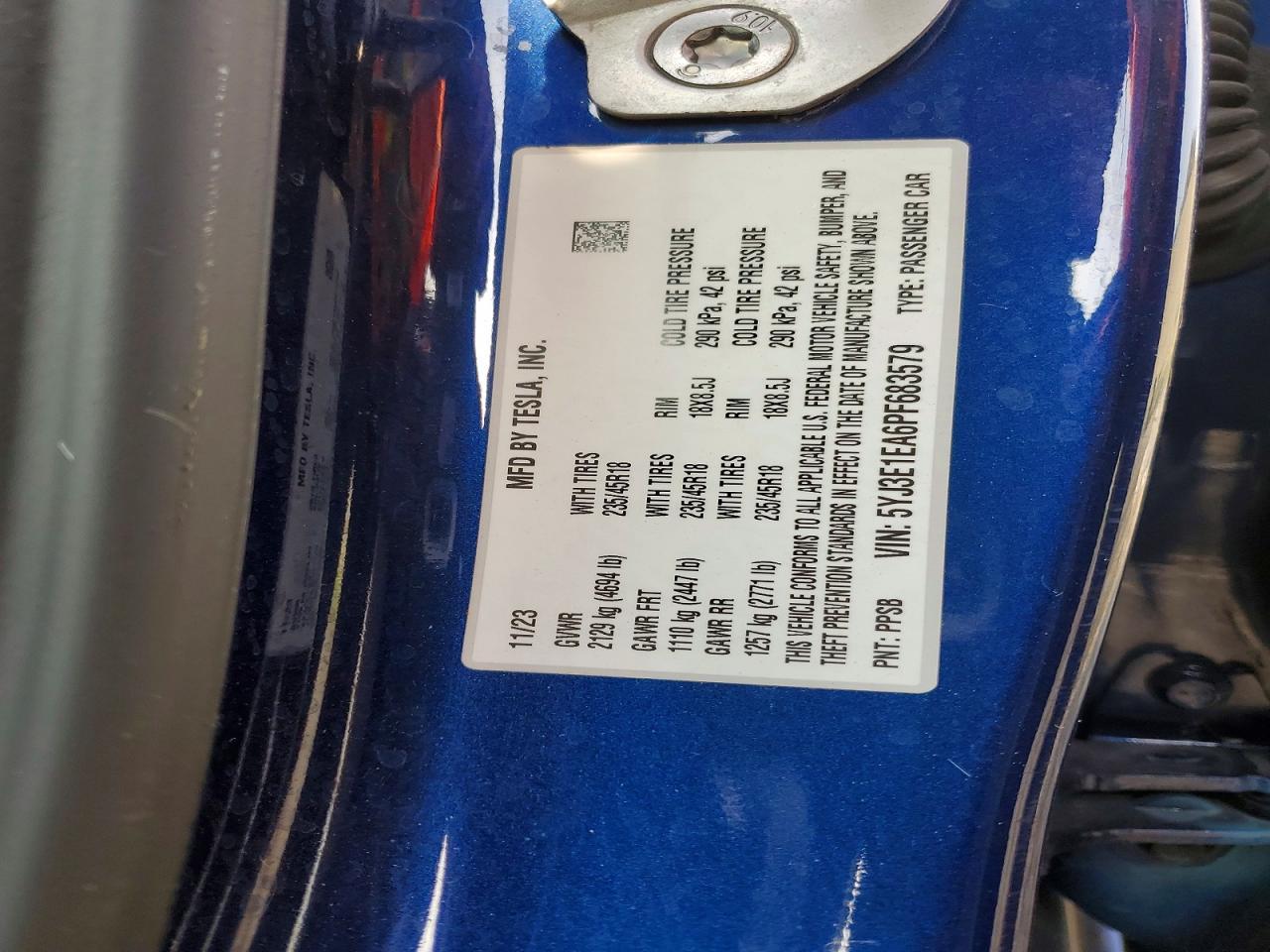2023 TESLA MODEL 3