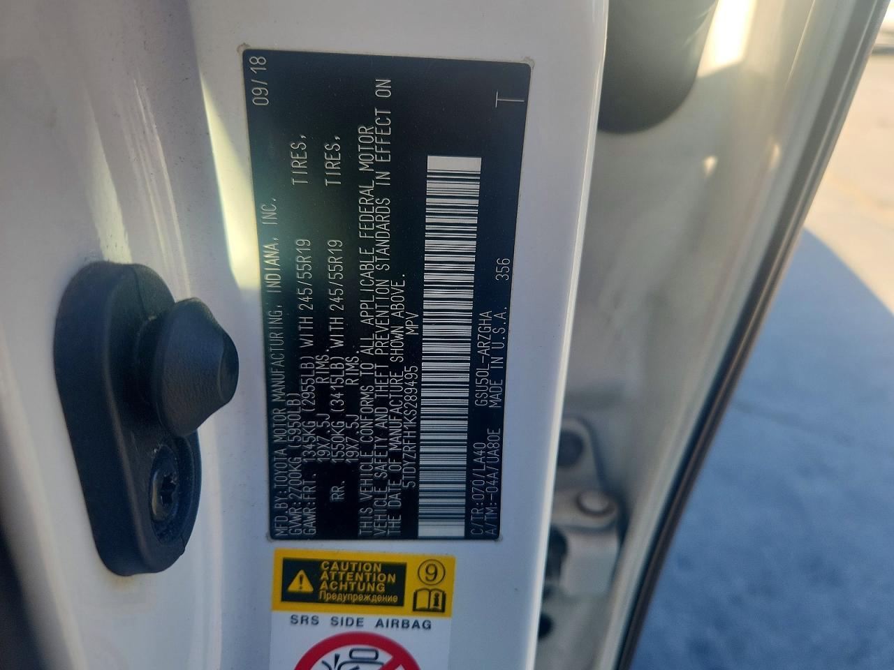 2019 TOYOTA HIGHLANDER