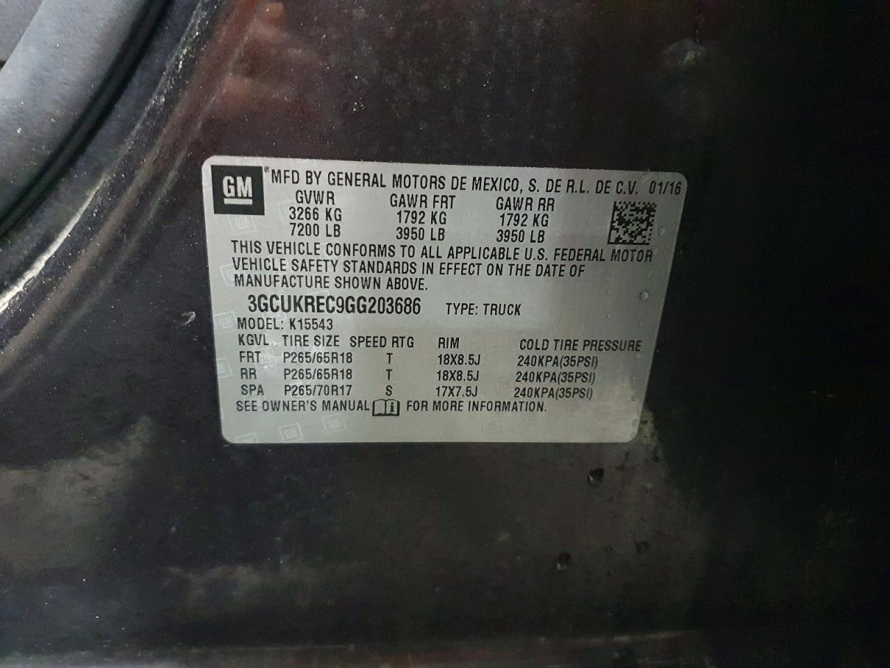 2016 CHEVROLET SILVERADO 1500