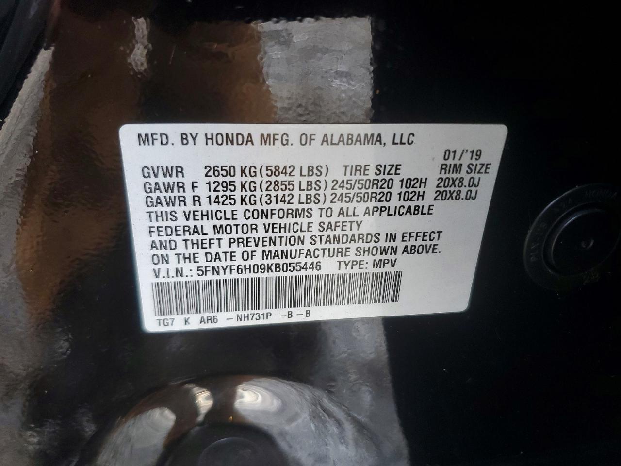 2019 HONDA PILOT