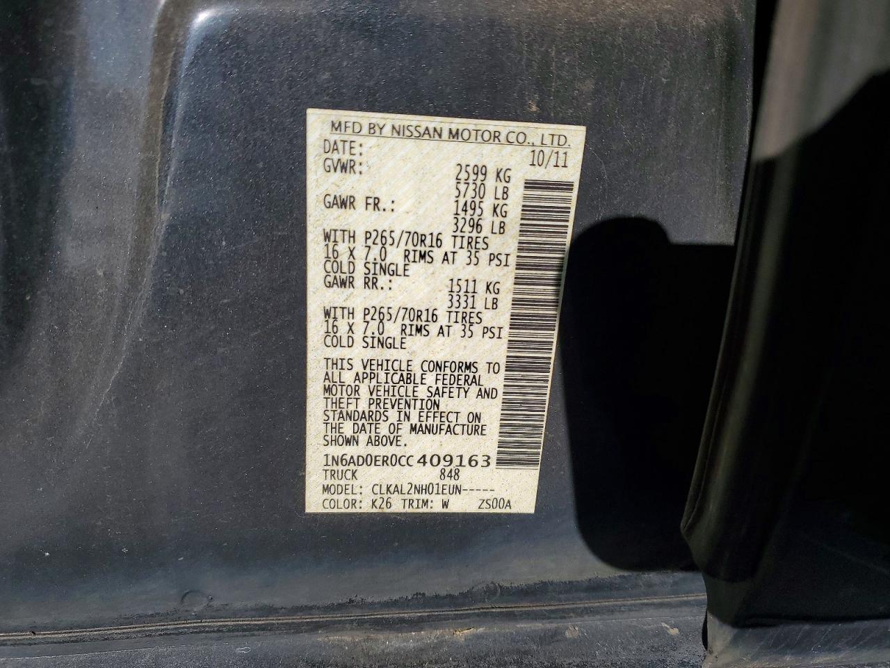 2012 NISSAN Frontier