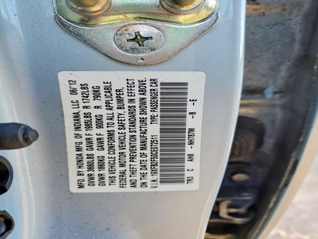 2012 HONDA CIVIC