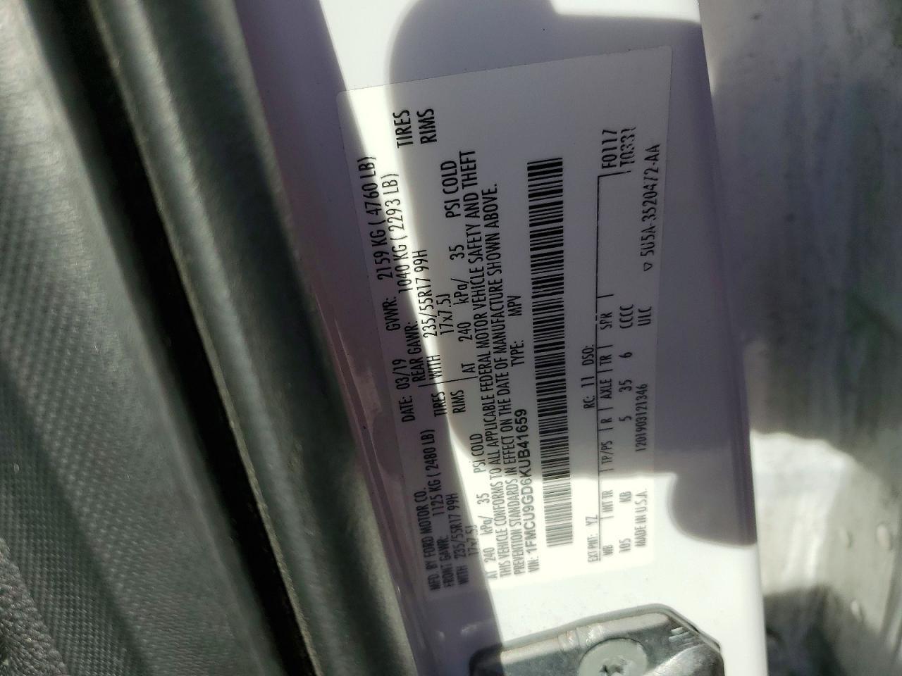 2019 FORD ESCAPE