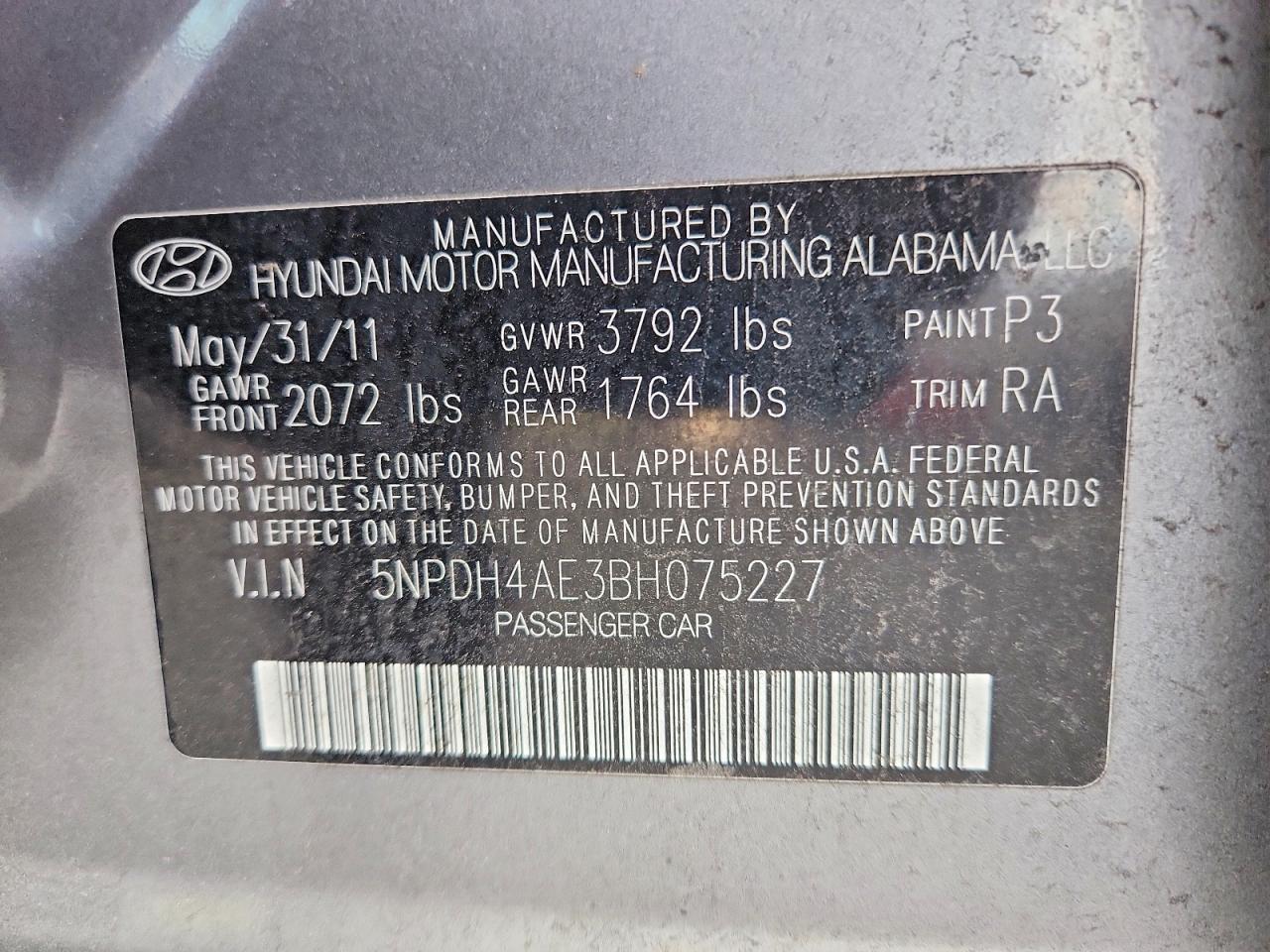 2011 HYUNDAI ELANTRA