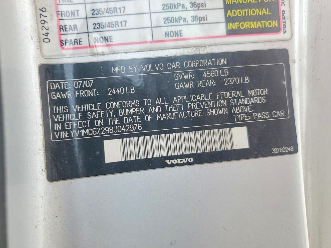 2008 VOLVO C70