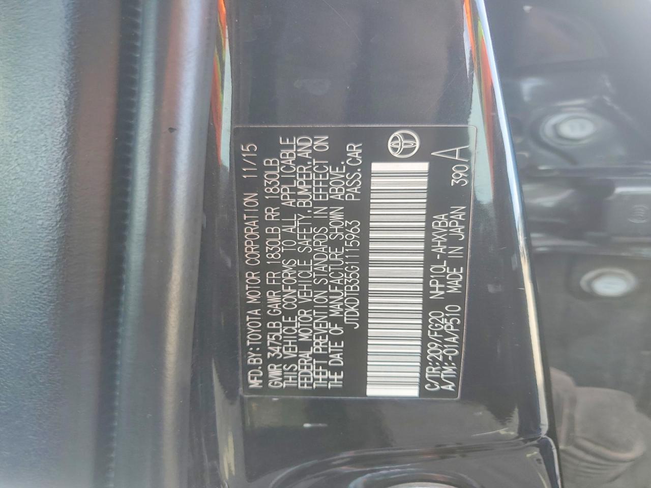 2016 TOYOTA Prius c