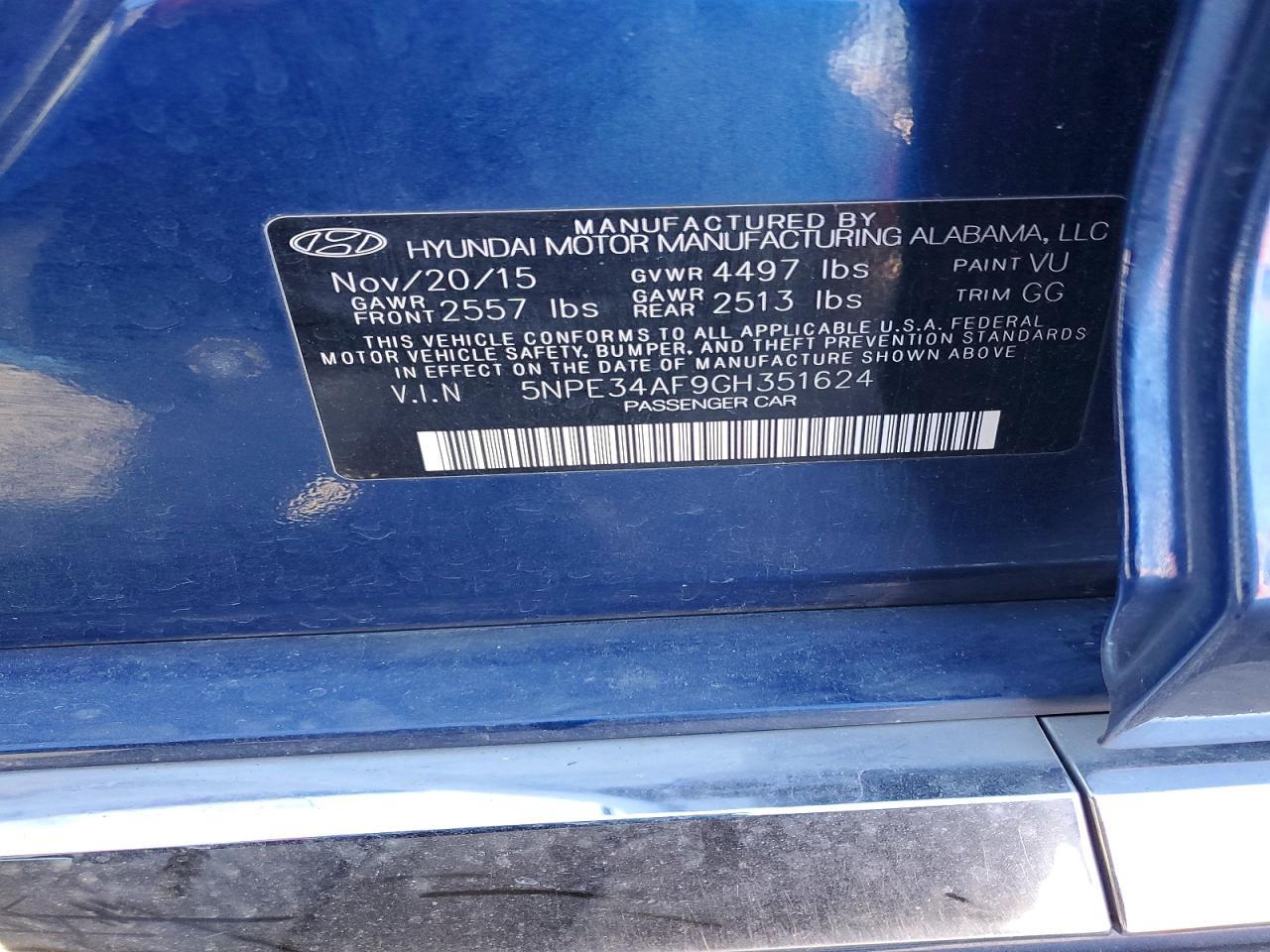 2016 HYUNDAI SONATA