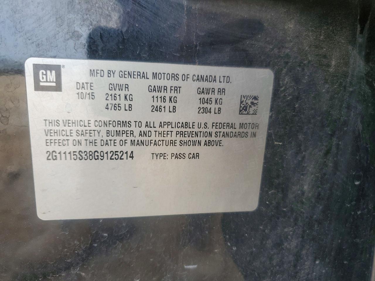 2016 CHEVROLET IMPALA