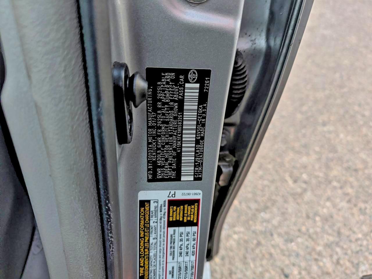 2017 TOYOTA CAMRY