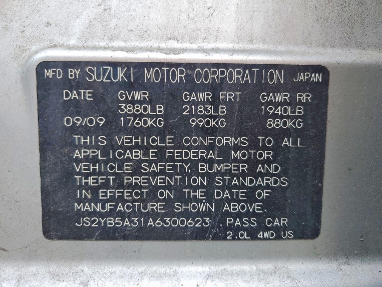 2010 SUZUKI SX4