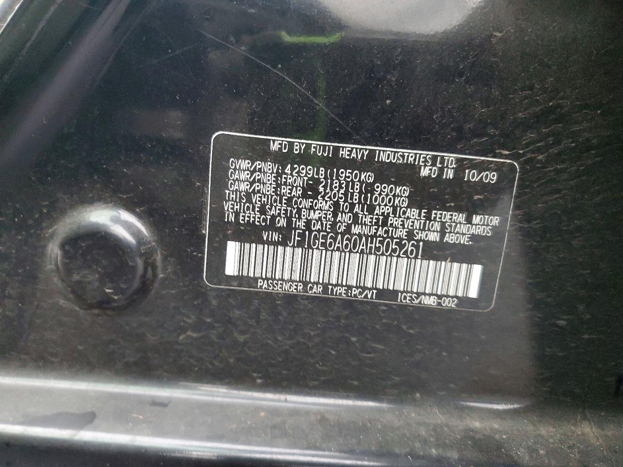 2010 SUBARU IMPREZA