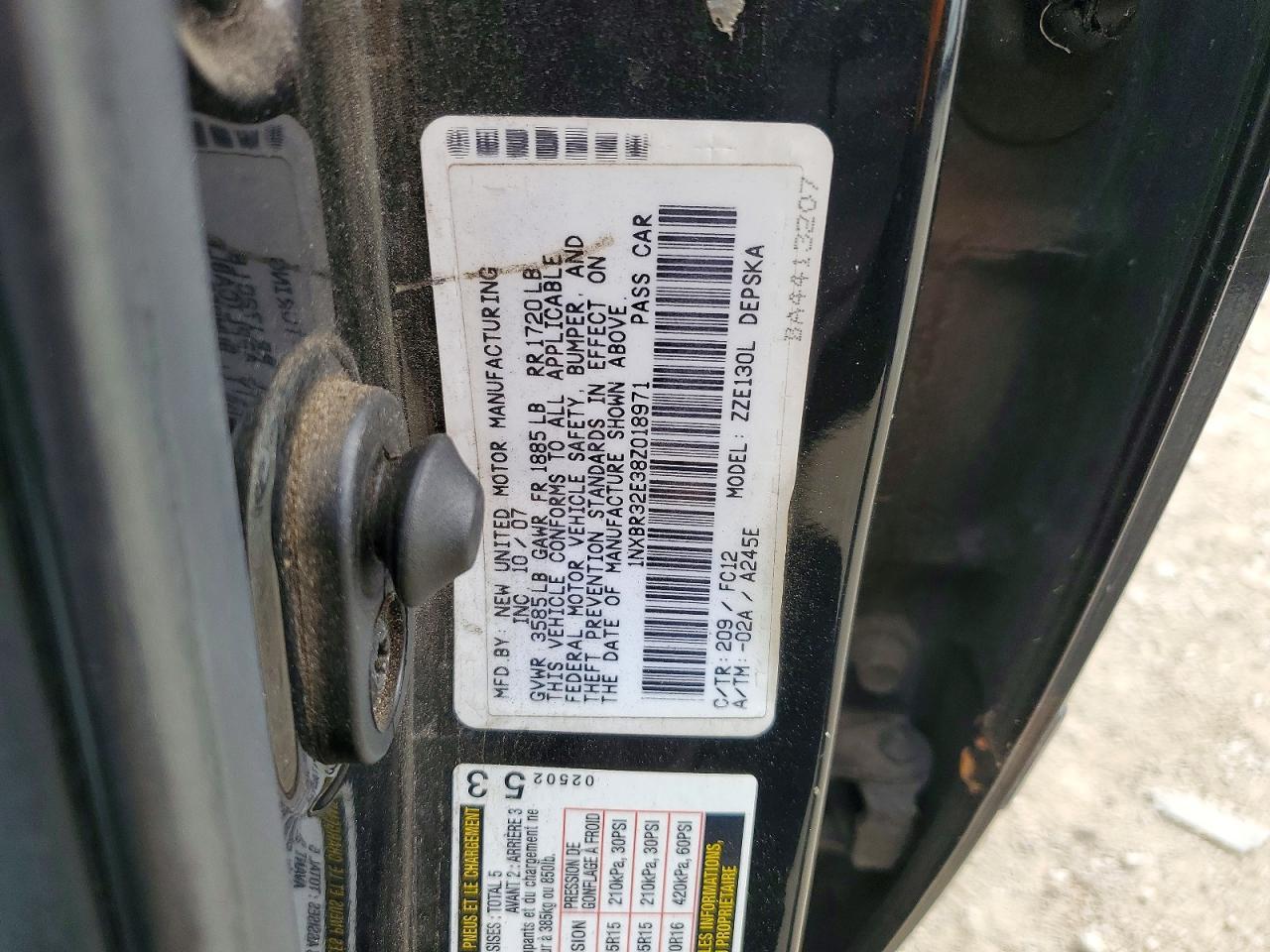 2008 TOYOTA COROLLA