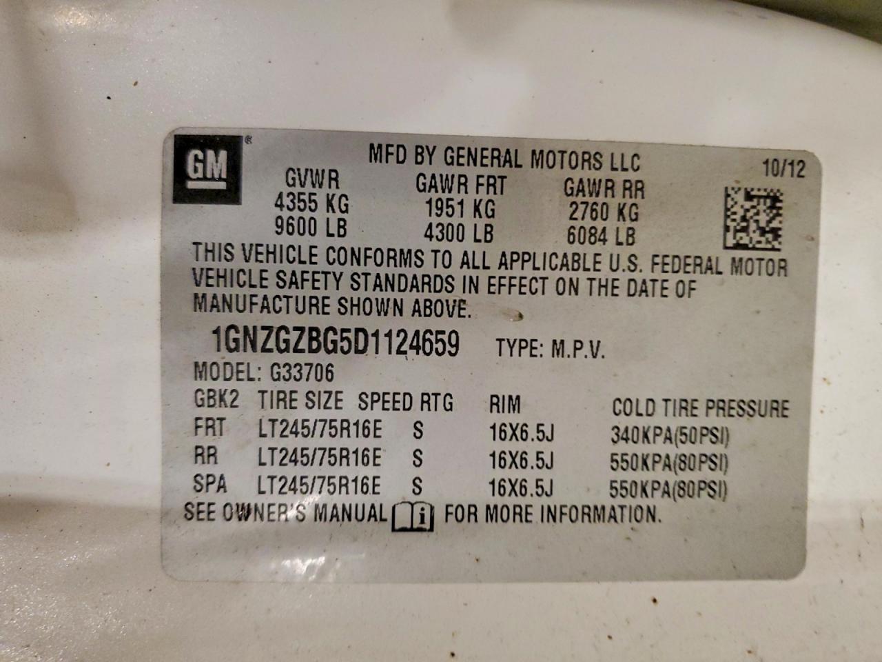 2013 CHEVROLET Express 3500