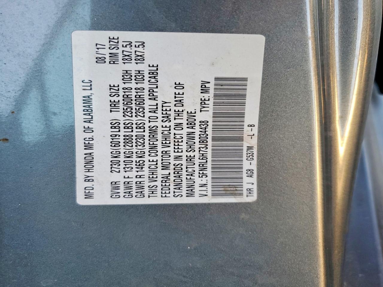 2018 HONDA ODYSSEY