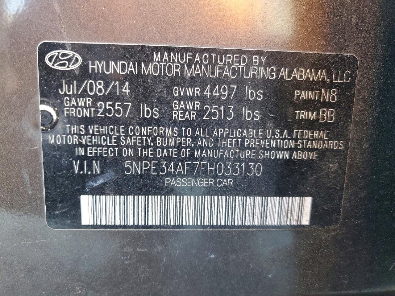 2015 HYUNDAI SONATA