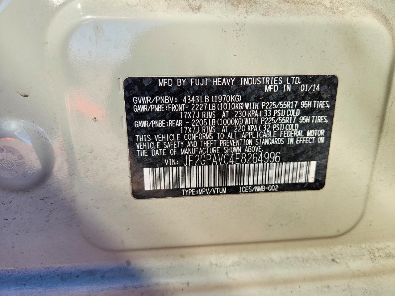 2014 SUBARU XV Crosstrek