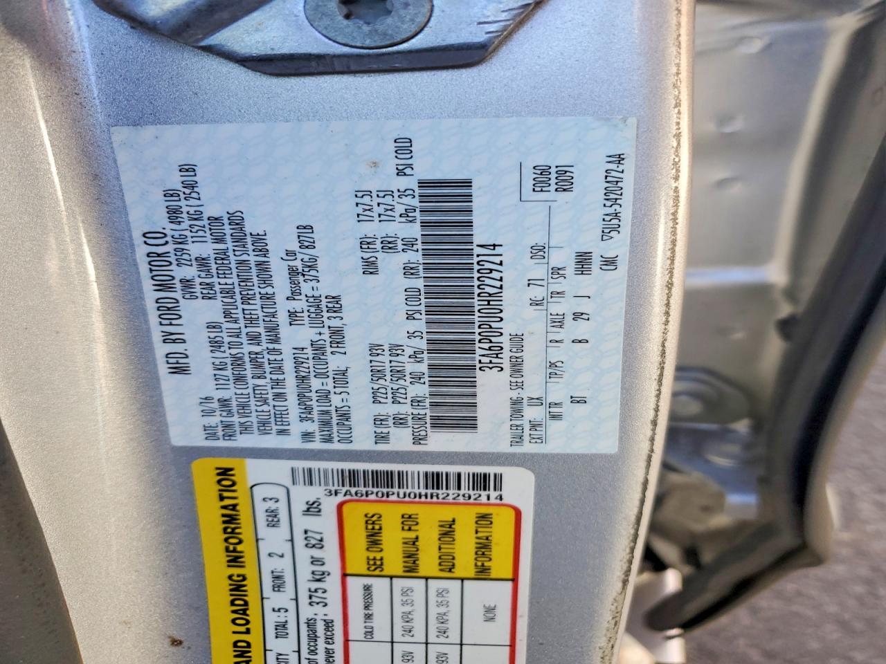 2017 FORD FUSION
