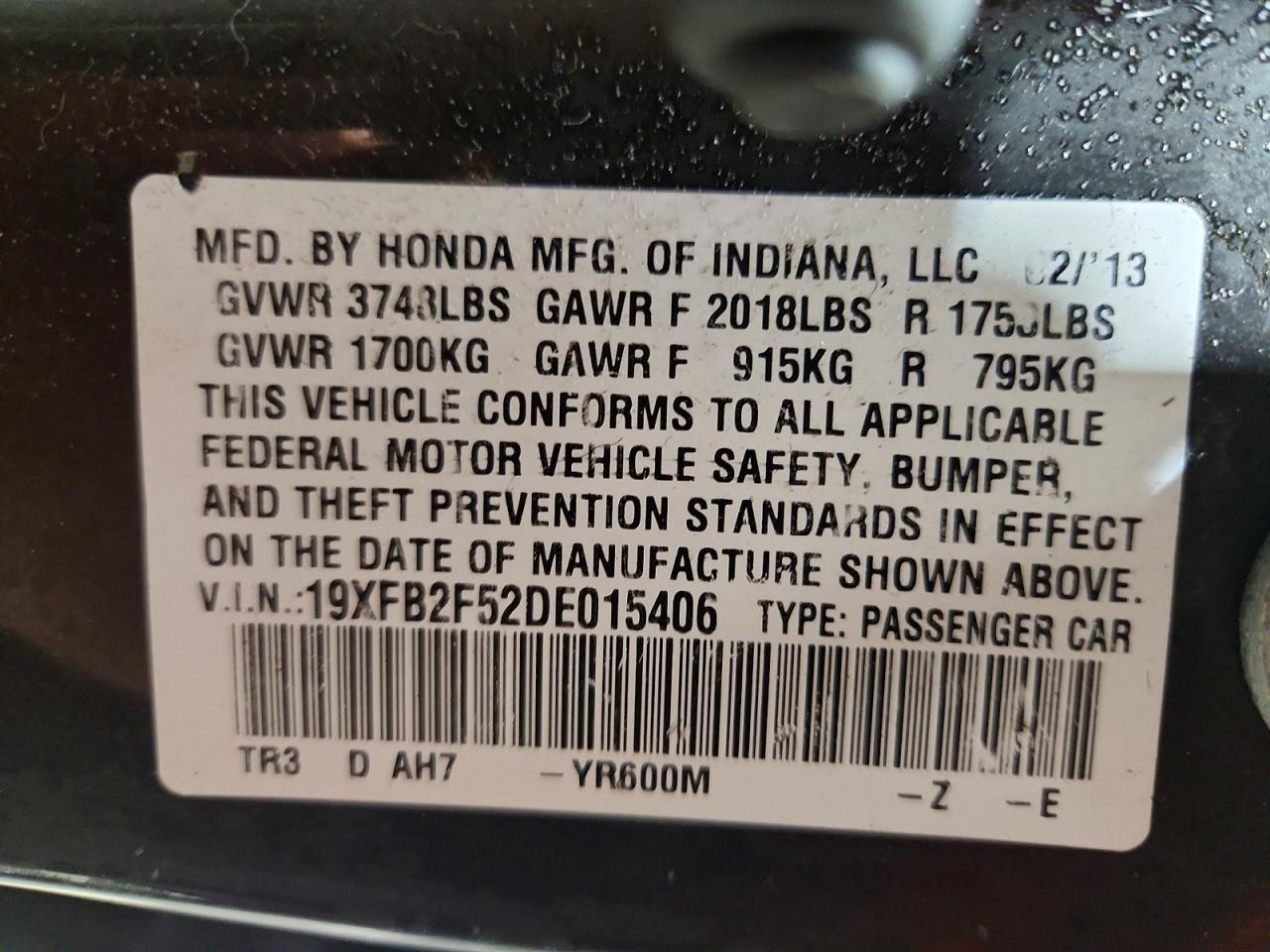2013 HONDA CIVIC