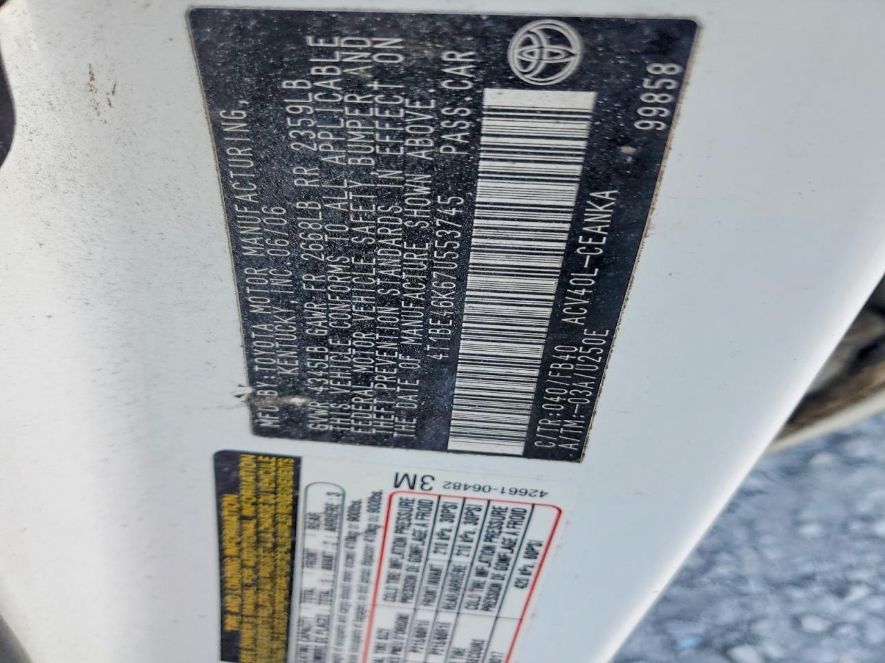 2007 TOYOTA CAMRY