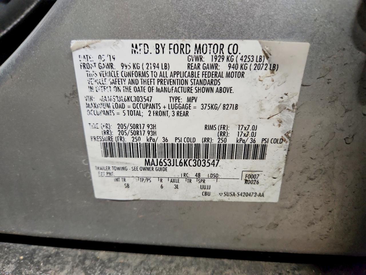 2019 FORD EcoSport
