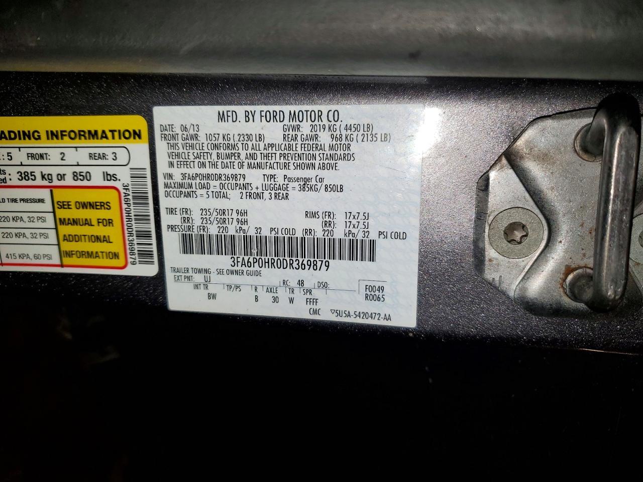 2013 FORD FUSION
