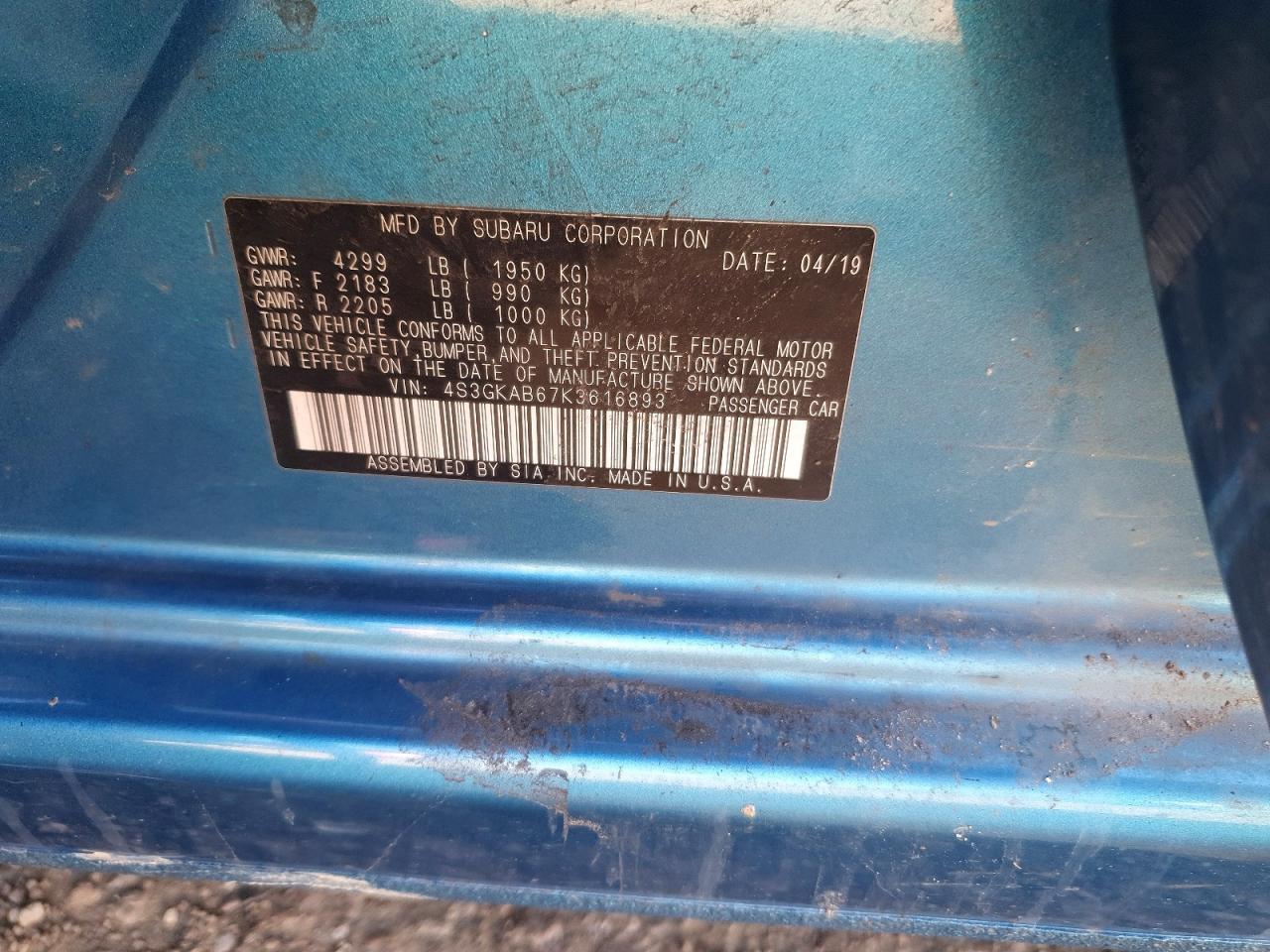 2019 SUBARU IMPREZA