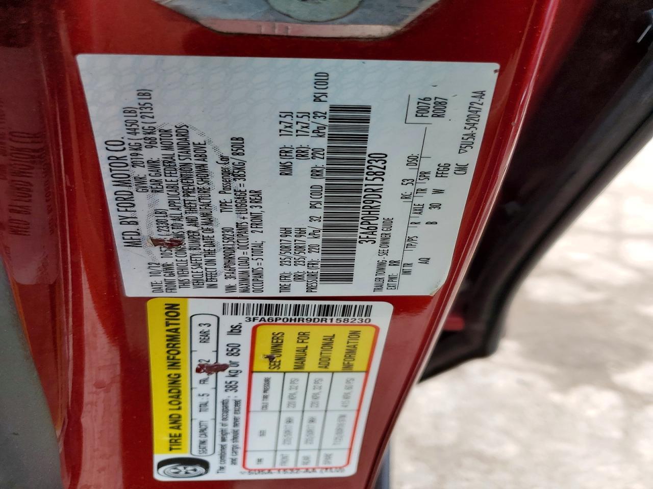 2013 FORD FUSION