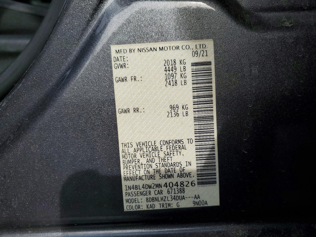 2021 NISSAN ALTIMA