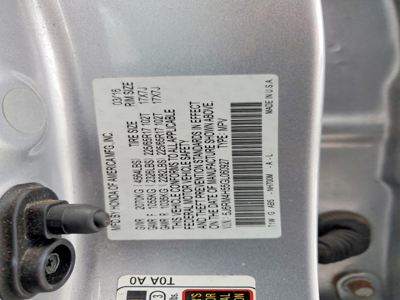 2016 HONDA CR-V