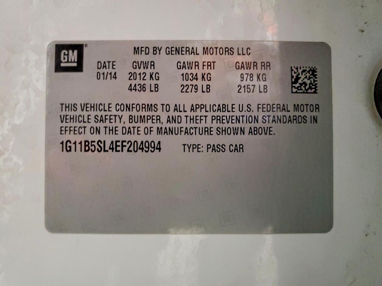 2014 CHEVROLET MALIBU